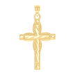10kt Yellow Gold Diamond-Cut Unisex Cross Religious Charm Pendant