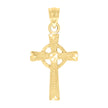 10kt Yellow Gold Unisex Textured Cross Religious Charm Pendant