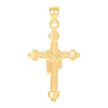 10kt Yellow Gold Diamond-Cut Unisex Wrapped Cross Religious Charm Pendant