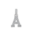 925 Sterling Silver Unisex Round Baguette Cubic Zirconia Initial Letter A Charm Pendant