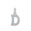 925 Sterling Silver Unisex Round Baguette Cubic Zirconia Initial Letter D Charm Pendant