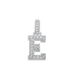 925 Sterling Silver Unisex Round Baguette Cubic Zirconia Initial Letter E Charm Pendant