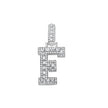 925 Sterling Silver Unisex Round Baguette Cubic Zirconia Initial Letter F Charm Pendant