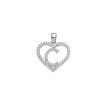 925 Sterling Silver Womens Cubic Zirconia Initial Letter C Heart Charm Pendant