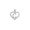 925 Sterling Silver Womens Cubic Zirconia Initial Letter G Heart Charm Pendant