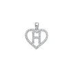 925 Sterling Silver Womens Cubic Zirconia Initial Letter H Heart Charm Pendant