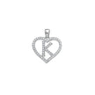 925 Sterling Silver Womens Cubic Zirconia Initial Letter K Heart Charm Pendant