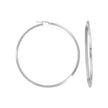 925 Sterling Silver Womens Knife Edge Hoop Earrings 3mm