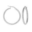 925 Sterling Silver Womens 2.5mm Round Tube Hoop Earrings 