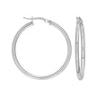 925 Sterling Silver Womens Round Tube Hoop Earrings 