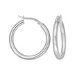 925 Sterling Silver Womens Round Tube Hoop Earrings 