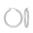 925 Sterling Silver Womens Round Tube Hoop Earrings 
