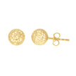 14Kt Yellow Gold Womens Diamond-Cut 8mm Ball Stud Earrings 