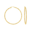 925 Sterling Silver Yellow-Tone Womens Diamond-Cut Patterned Square Tube Hoop Earrings 