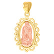 10kt Yellow Gold Unisex Lady Of Guadalupe Religious Charm Pendant
