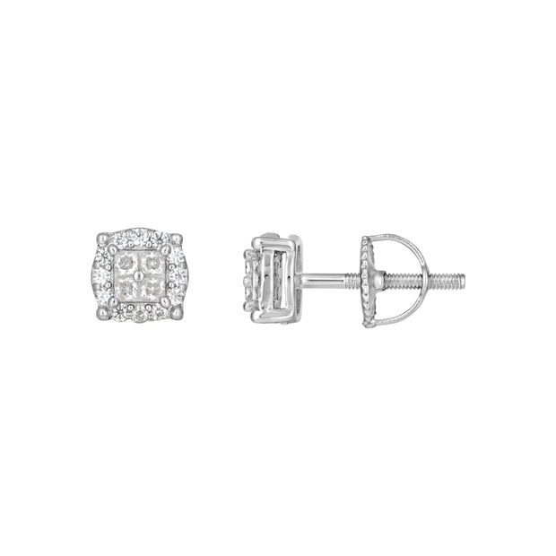 925 Sterling Silver Womens 0.53ct Moissanite Fashion Stud Earrings