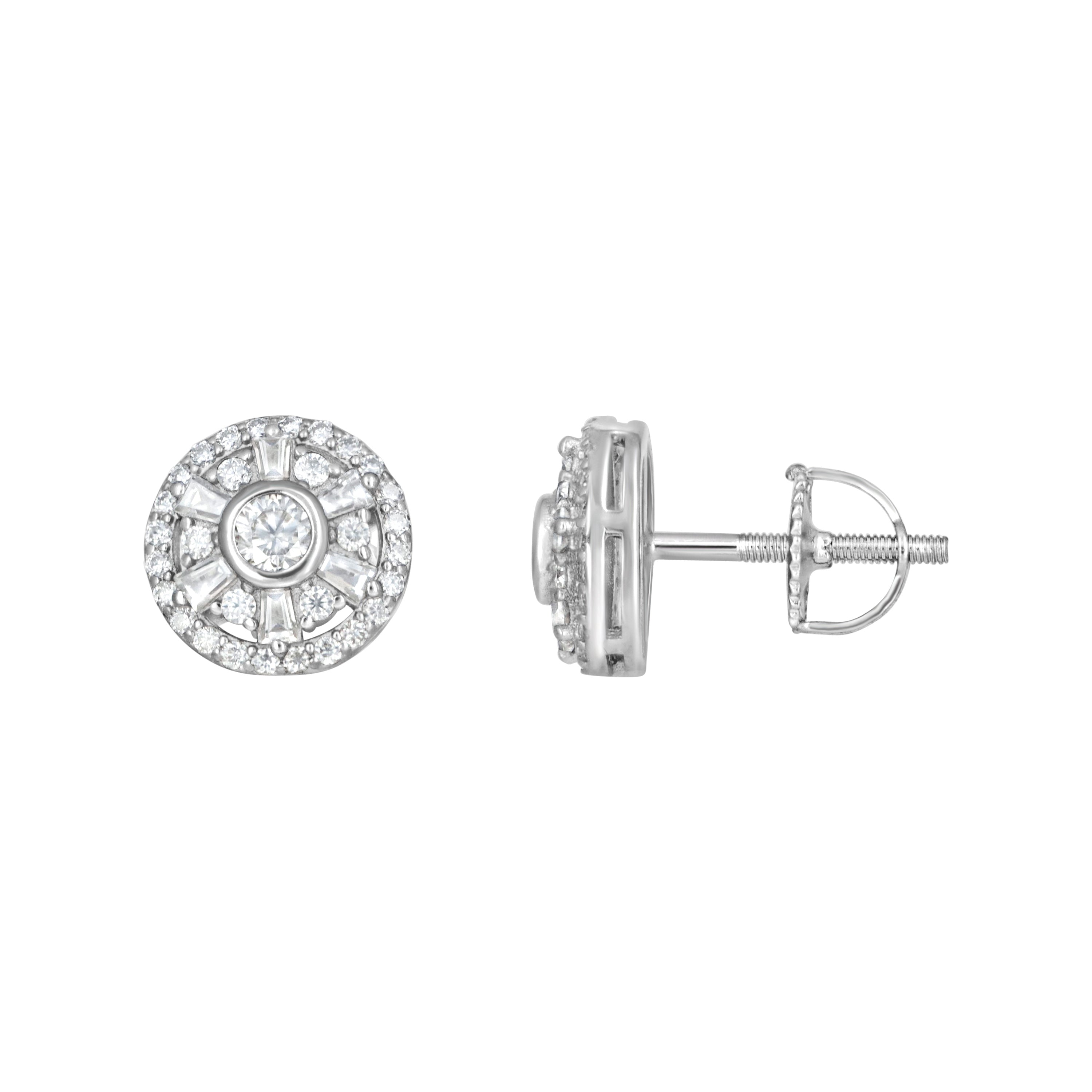 925 Sterling Silver Womens 1.15ct Moissanite Fashion Stud Earrings