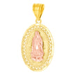 10kt Yellow Gold Unisex Lady Of Guadalupe Religious Charm Pendant