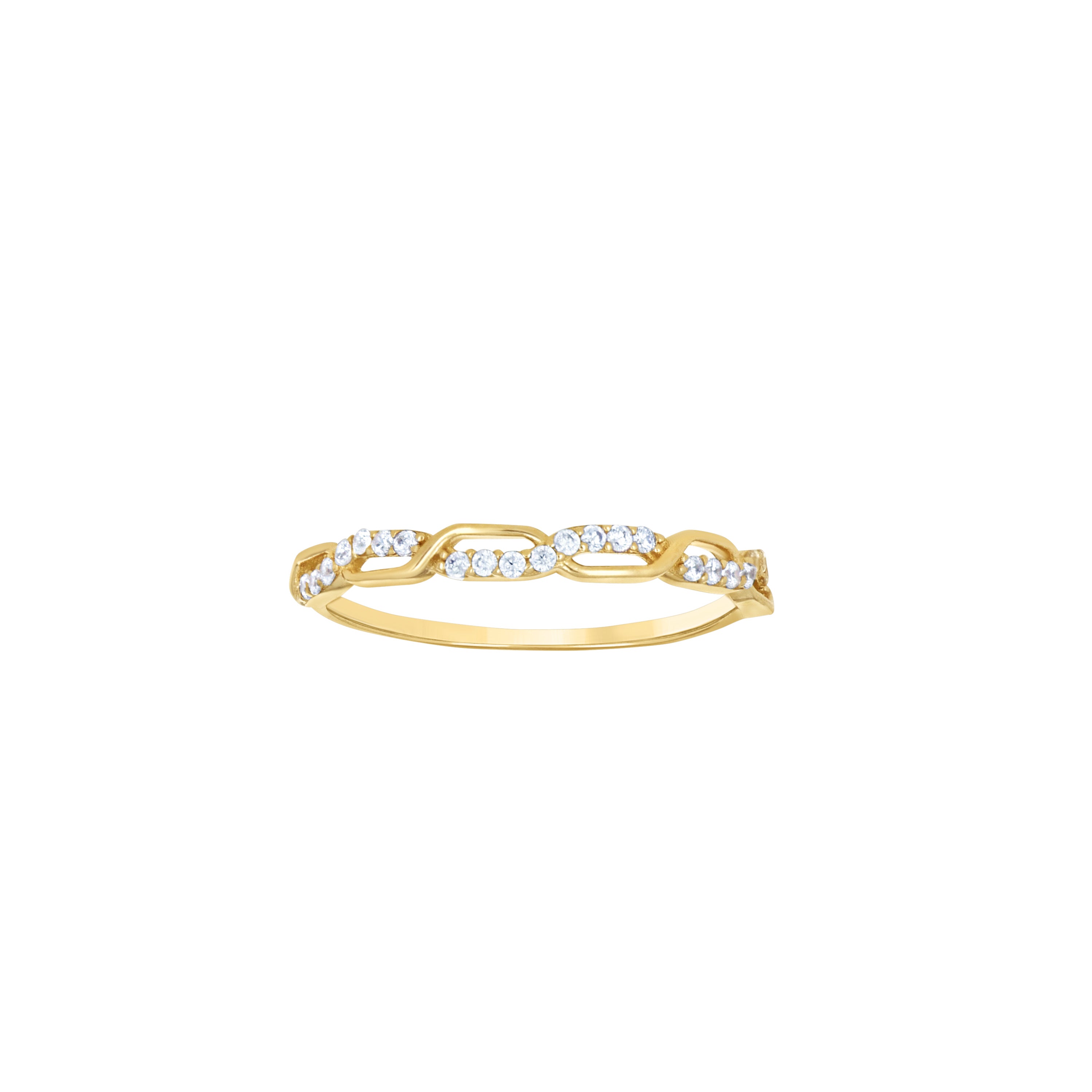 14kt Yellow Gold Womens Cubic-Zirconia Openwork Fashion Ring Size 7