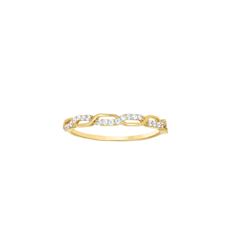 14kt Yellow Gold Womens Cubic-Zirconia Openwork Fashion Ring Size 7