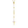 925 Sterling Silver Yellow-Tone Unisex Guadalupe Crucifix Cross Religious Rosary Necklace 7mm 26 Inches