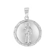 925 Sterling Silver Unisex Round St. Jude Religious Pendant