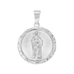 925 Sterling Silver Unisex Round St. Jude Religious Pendant