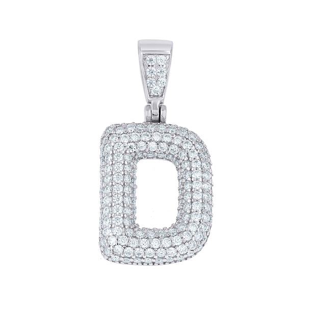 925 Sterling Silver 1.20ct Moissanite Initial Alphabet D Charm Pendant