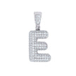 925 Sterling Silver 1.00ct Moissanite Initial Alphabet E Charm Pendant