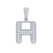925 Sterling Silver 1.00ct Moissanite Initial Alphabet H Charm Pendant
