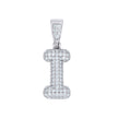 925 Sterling Silver 0.71ct Moissanite Initial Alphabet I Charm Pendant