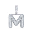 925 Sterling Silver 1.32ct Moissanite Initial Alphabet M Charm Pendant
