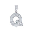 925 Sterling Silver 1.20ct Moissanite Initial Alphabet Q Charm Pendant