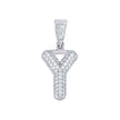 925 Sterling Silver 0.69ct Moissanite Initial Alphabet Y Charm Pendant