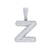 925 Sterling Silver 1.20ct Moissanite Initial Alphabet Z Charm Pendant