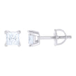 925 Sterling Silver Unisex Princess-cut 0.62ct Moissanite Square Fashion Stud Earrings