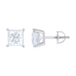 925 Sterling Silver Unisex Princess-cut 2.42ct Moissanite Square Fashion Stud Earrings