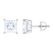 925 Sterling Silver Unisex Princess-cut 4.04ct Moissanite Square Fashion Stud Earrings
