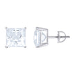925 Sterling Silver Unisex Princess-cut 6.06ct Moissanite Square Fashion Stud Earrings