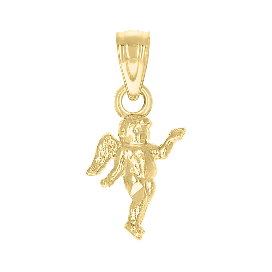 10kt Yellow Gold Unisex Angel Religious Charm Pendant