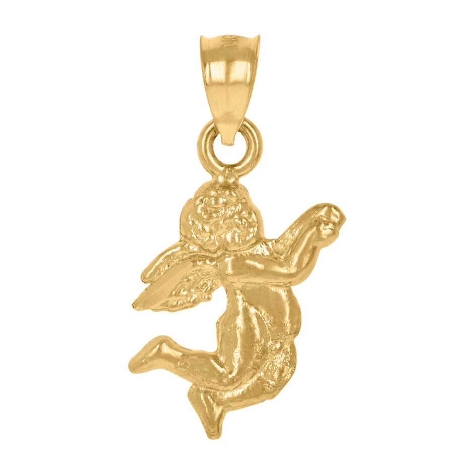 10kt Yellow Gold Unisex Angel Religious Charm Pendant