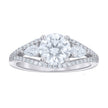 925 Sterling Silver Womens Round Pear Cubic-Zirconia Engagement Ring Size 6 - SLV-144555