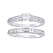 925 Sterling Silver Womens Cubic-Zirconia Duo Bridal Ring Set Size 8 - SLV-144577