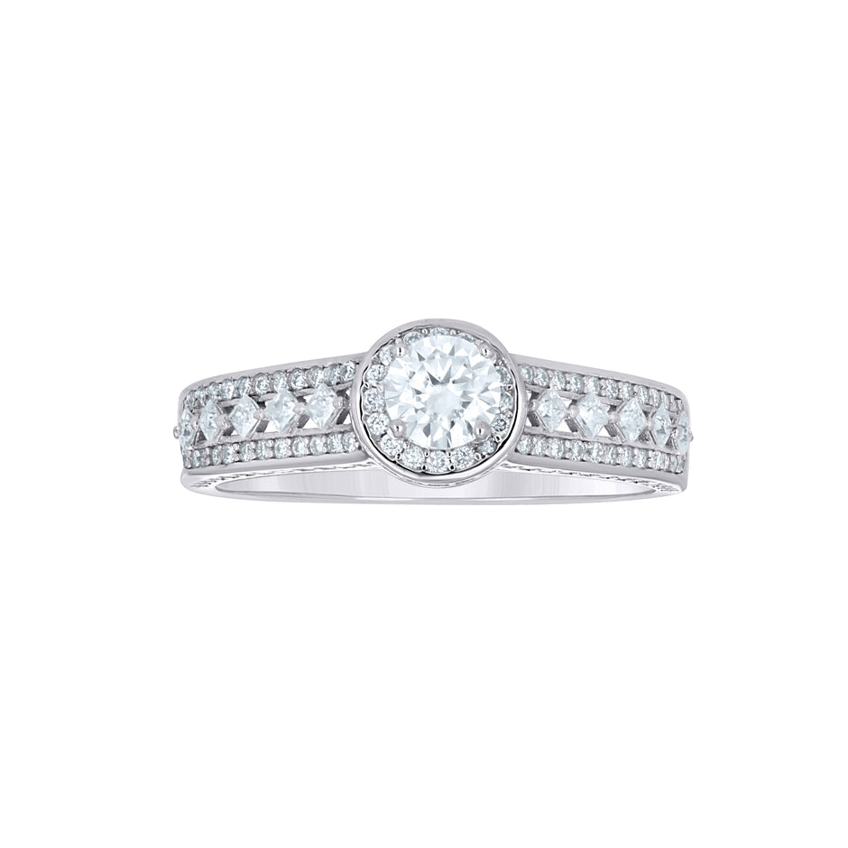 925 Sterling Silver Womens Round Princess-cut Cubic-Zirconia Bridal Wedding Ring Size 6 - SLV-144603