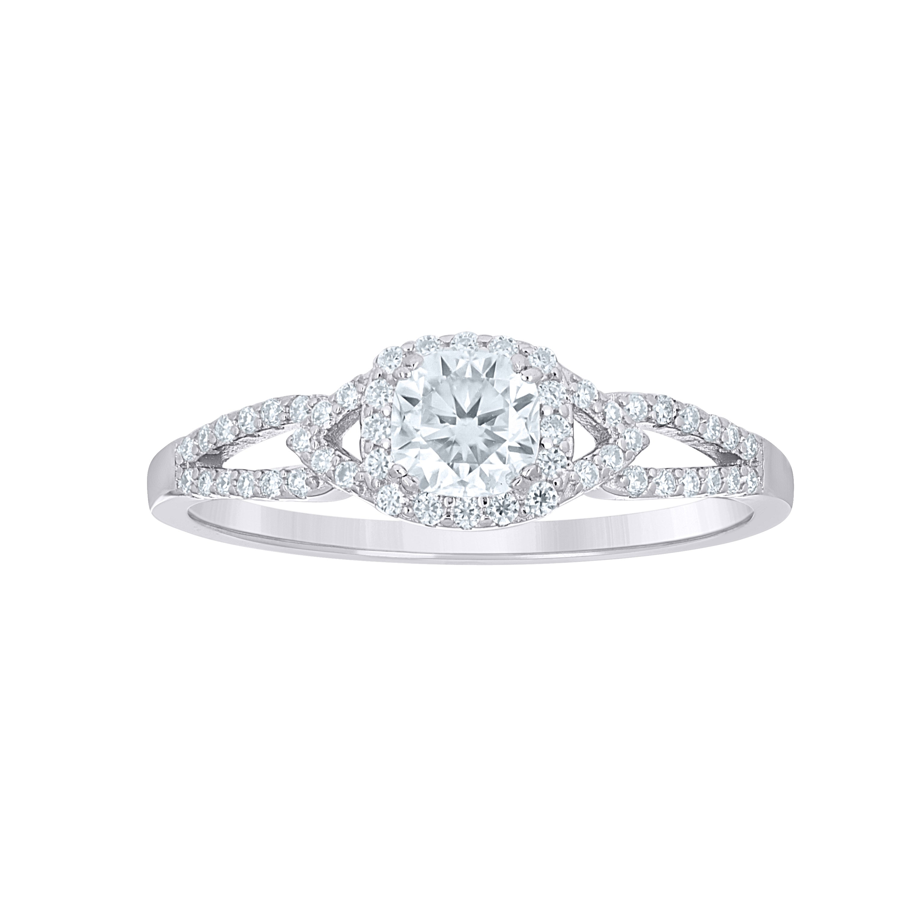 925 Sterling Silver Womens Cubic-Zirconia Engagement Ring Size 8 - SLV-144626