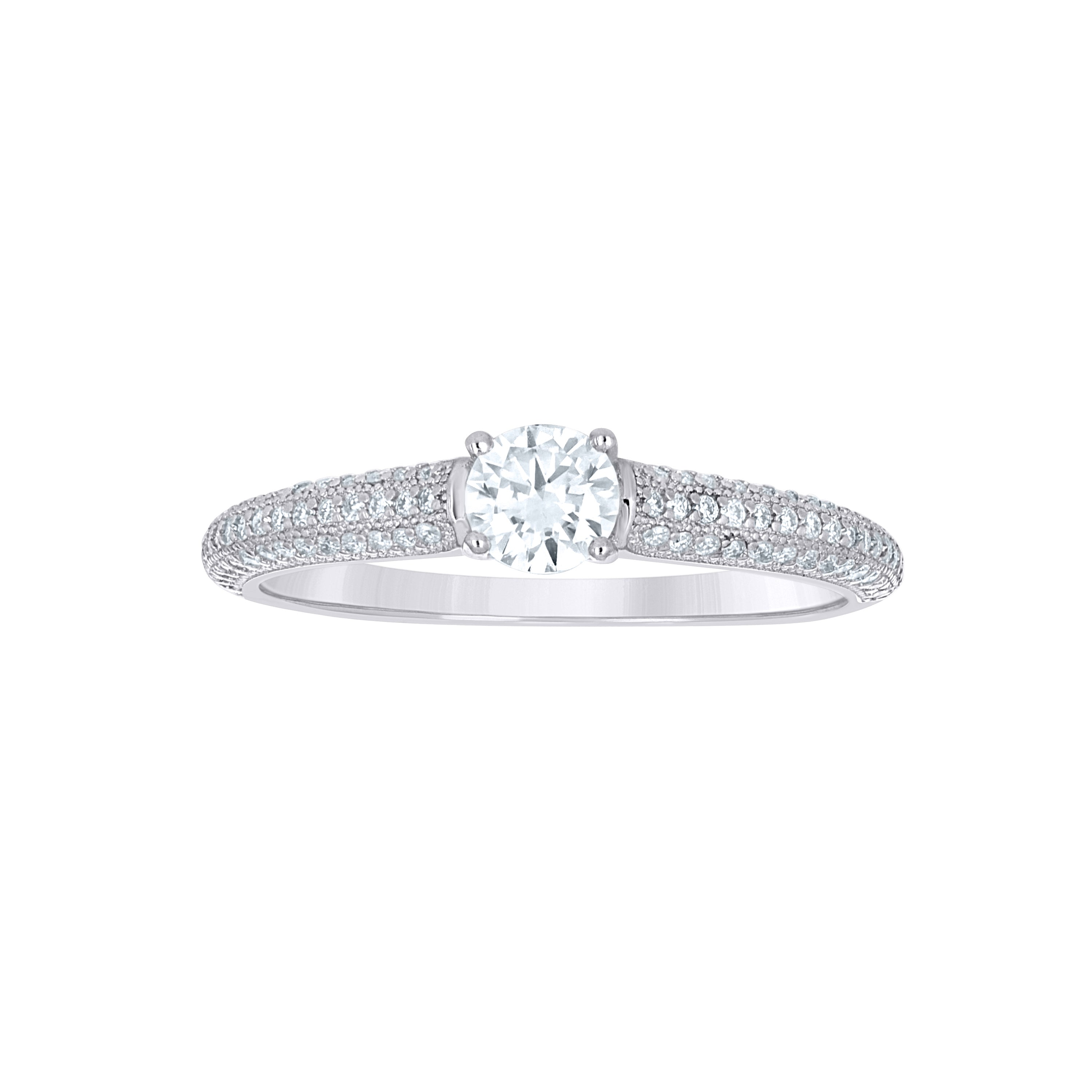 925 Sterling Silver Womens Cubic-Zirconia Engagement Ring Size 9 - SLV-144634