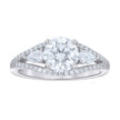 925 Sterling Silver Womens Round Pear 2.48ct, 0.73ct Moissanite Fashion Pinky Ring Size 8 - SLV-144647