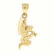 10kt Yellow Gold Unisex Angel Religious Charm Pendant