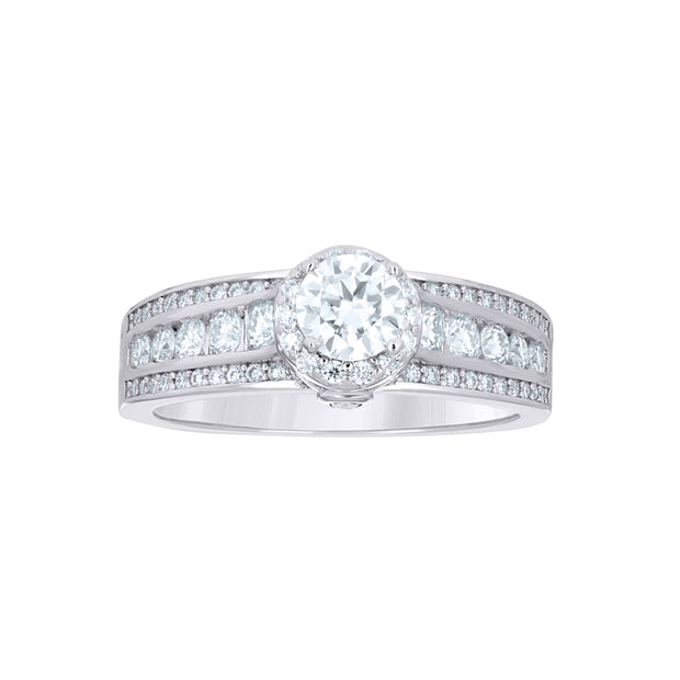 925 Sterling Silver Womens Round 1.35ct Moissanite Engagement Ring Size 8 - SLV-144689