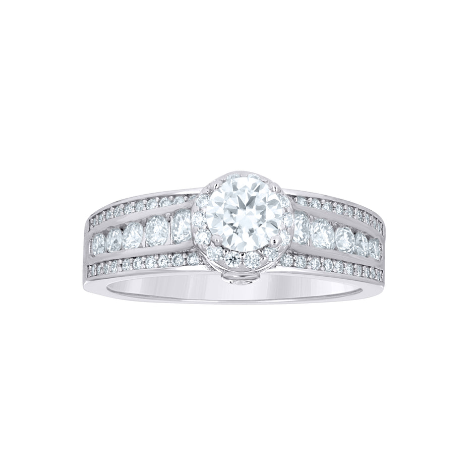 925 Sterling Silver Womens Round 1.35ct Moissanite Engagement Ring Size 7 - SLV-144688
